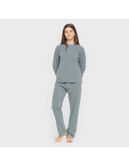 Pijama canelado Raya ancha roupa-para-estar-por-casa