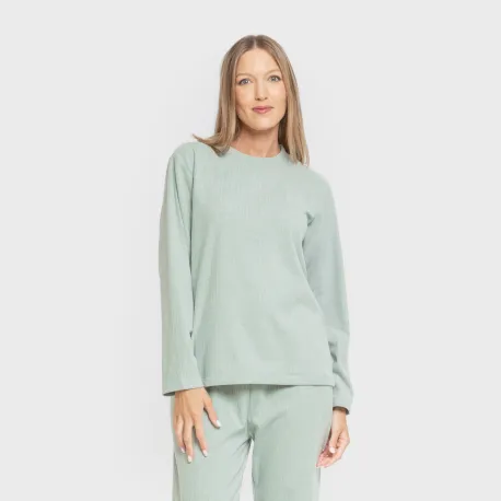 Pijama canelado Raya ancha roupa-para-estar-por-casa