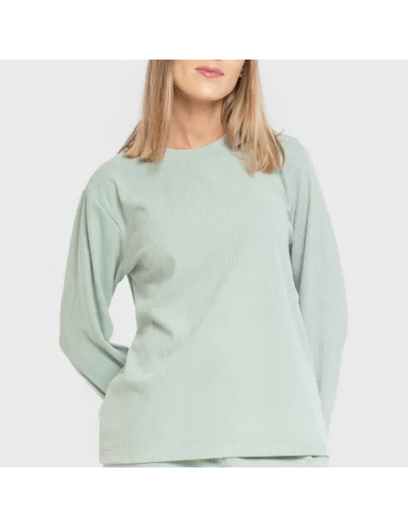Pijama canelado Raya ancha roupa-para-estar-por-casa