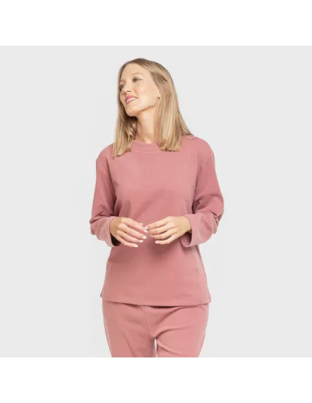 Pijama canelado Raya ancha roupa-para-estar-por-casa