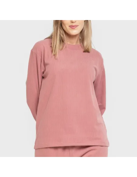 Pijama canelado Raya ancha roupa-para-estar-por-casa