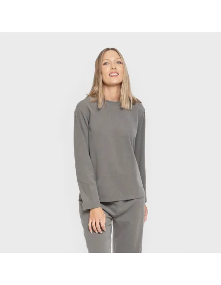 Pijama canelado Raya ancha roupa-para-estar-por-casa
