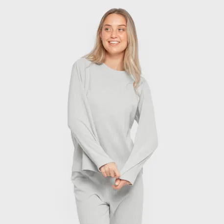 Pijama canelado Raya ancha roupa-para-estar-por-casa
