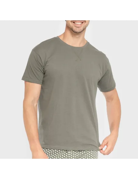Pijama curto algodão homem Sassy verde caça pijamas-curtos-homem