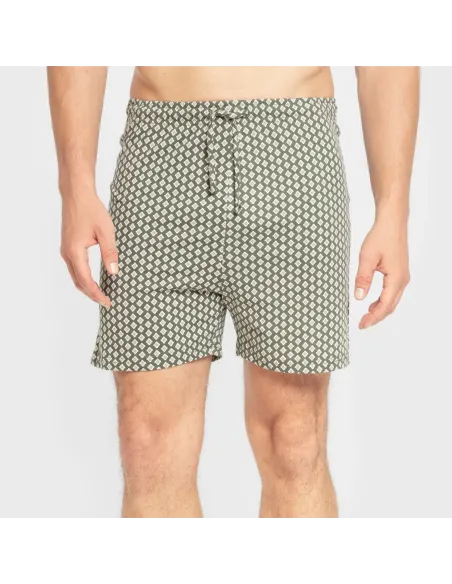 Pijama curto algodão homem Sassy verde caça pijamas-curtos-homem