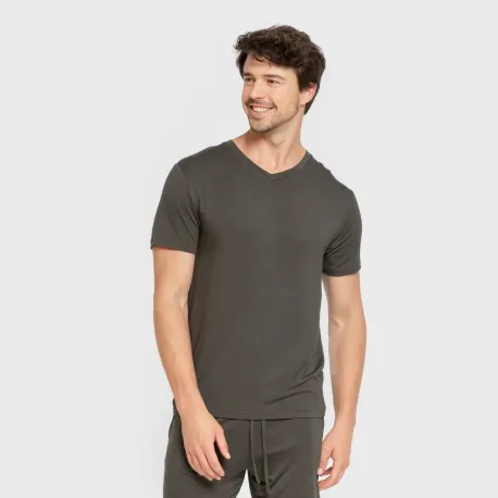 Pijama curto viscosa homem verde oscuro pijamas-curtos-homem