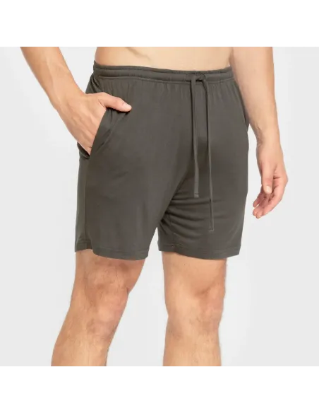 Pijama curto viscosa homem verde oscuro pijamas-curtos-homem