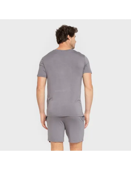 Pijama curto viscosa homem cinza azulado pijamas-curtos-homem
