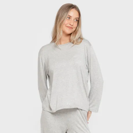 Pijama comprido viscosa mulher liso pijamas-compridos-de-mulher