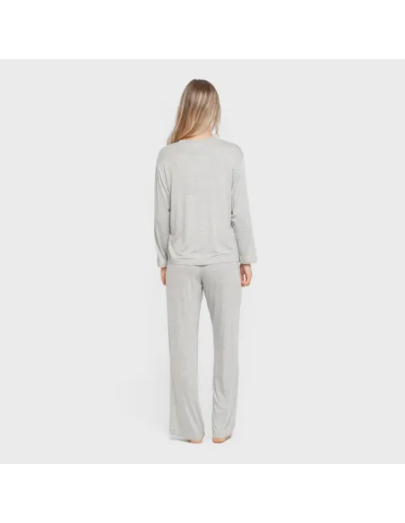 Pijama comprido viscosa mulher liso pijamas-compridos-de-mulher