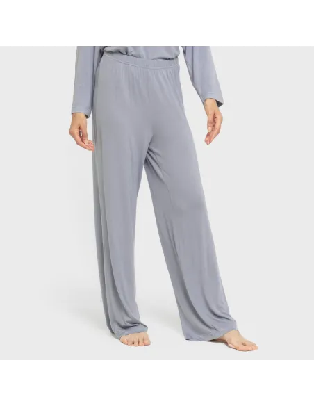 Pijama comprido viscosa mulher liso pijamas-compridos-de-mulher
