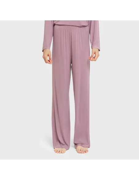 Pijama comprido viscosa mulher liso pijamas-compridos-de-mulher