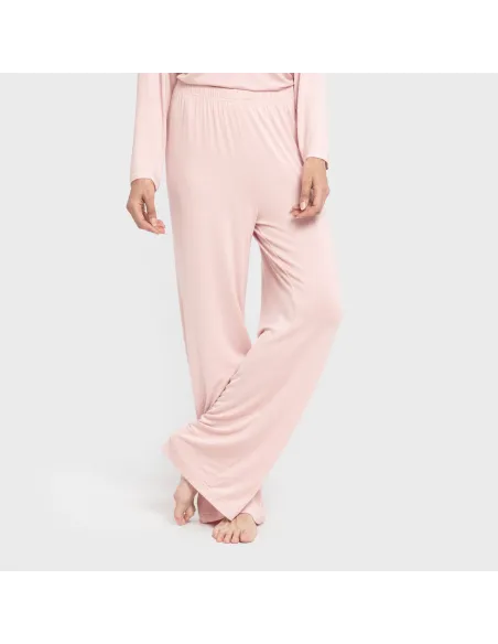 Pijama comprido viscosa mulher liso pijamas-compridos-de-mulher