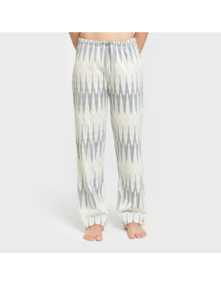 Pijama algodão Lalita água marinha pijamas-compridos-de-mulher