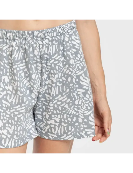 Pijama curto algodão Miquela indigo pijamas-curtos-mulher