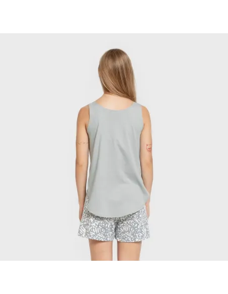 Pijama curto algodão Miquela indigo pijamas-curtos-mulher