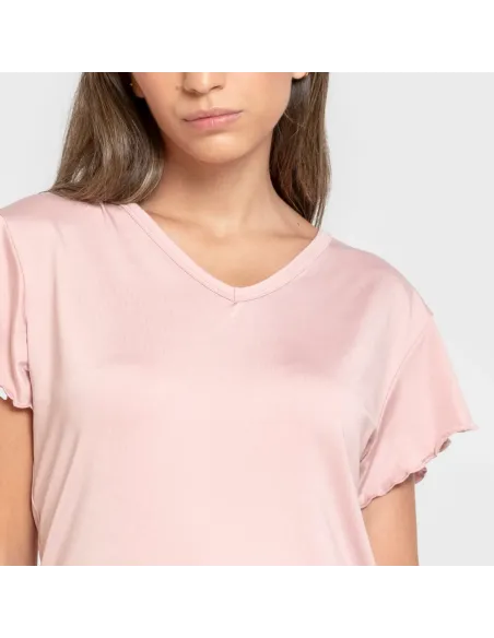 Pijama curto mulher manga fluída soft Soñada marsala pijamas-curtos-mulher