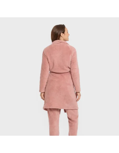 Roupão coral liso roupa-para-estar-por-casa