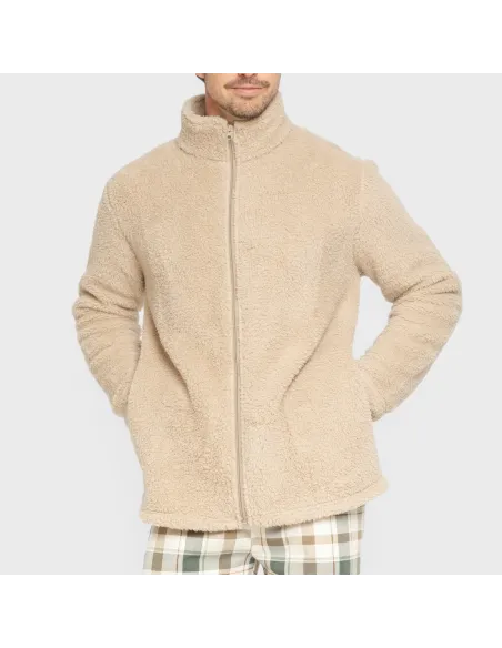 Casaco sherpa homem lisa roupa-para-estar-por-casa