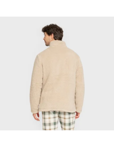 Casaco sherpa homem lisa roupa-para-estar-por-casa