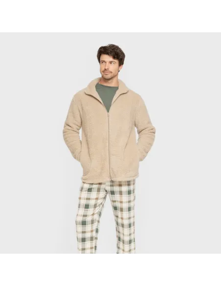 Casaco sherpa homem lisa roupa-para-estar-por-casa