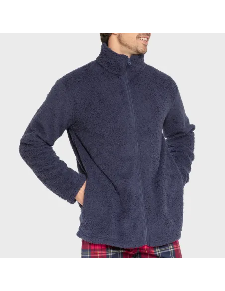 Casaco sherpa homem lisa roupa-para-estar-por-casa