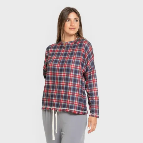 Pijama comprido Secret mulher Cuadro Tuc indigo pijamas-compridos-de-mulher