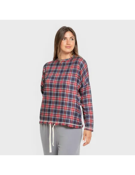 Pijama comprido Secret mulher Cuadro Tuc indigo pijamas-compridos-de-mulher