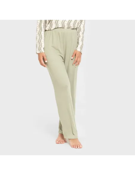 Pijama comprido Secret mulher Begonia verde pijamas-compridos-de-mulher