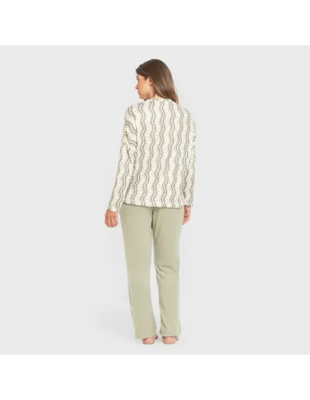 Pijama comprido Secret mulher Begonia verde pijamas-compridos-de-mulher