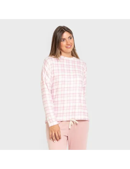 Pijama comprido Secret mulher Cuadro Barbie rosa pijamas-compridos-de-mulher
