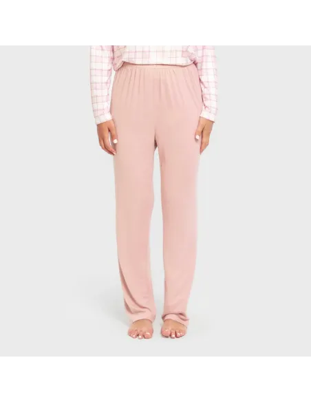 Pijama comprido Secret mulher Cuadro Barbie rosa pijamas-compridos-de-mulher