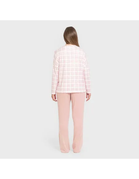 Pijama comprido Secret mulher Cuadro Barbie rosa pijamas-compridos-de-mulher