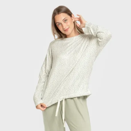 Pijama comprido Secret mulher Veleta verde pijamas-compridos-de-mulher