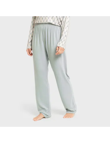 Pijama comprido Secret mulher Orlando azul pijamas-compridos-de-mulher