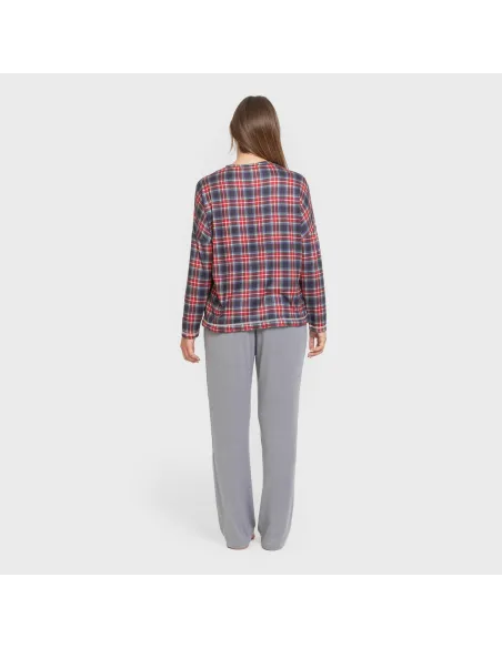 Pijama comprido Secret mulher Cuadro Tuc indigo pijamas-compridos-de-mulher