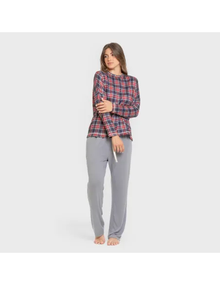 Pijama comprido Secret mulher Cuadro Tuc indigo pijamas-compridos-de-mulher