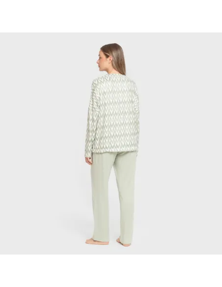 Pijama comprido Secret mulher Alfa verde claro pijamas-compridos-de-mulher