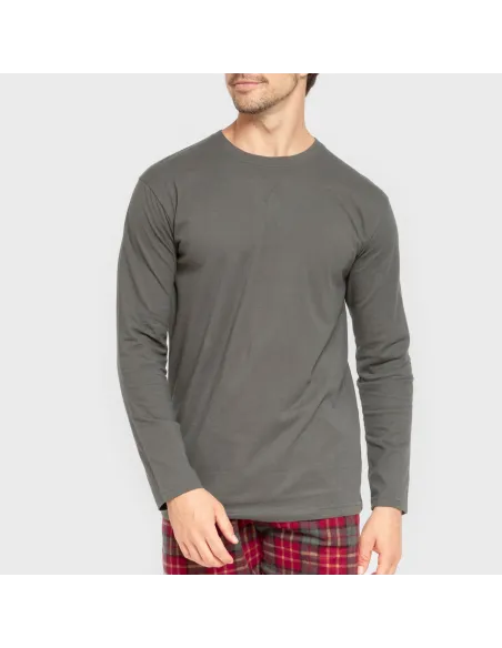 Pijama homem flanela Cuadro Guelo verde caça pijamas-compridos-homem