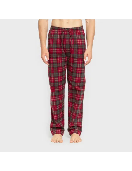 Pijama homem flanela Cuadro Guelo verde caça pijamas-compridos-homem