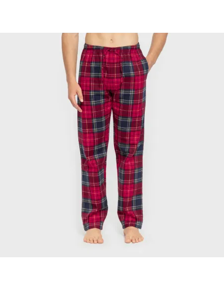 Pijama homem flanela Cuadro Bilbo azul marino pijamas-compridos-homem