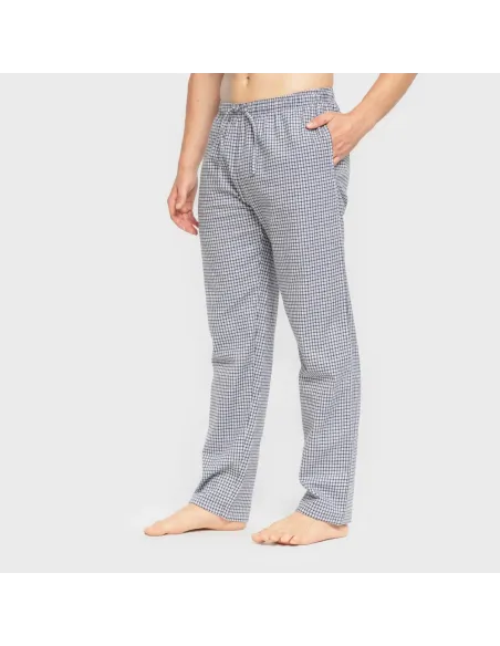 Pijama homem flanela Cuadro Saul azul pijamas-compridos-homem