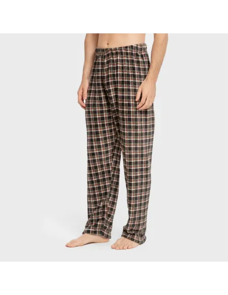 Pijama coral homem Cuadro Frankfurt verde pijamas-compridos-homem