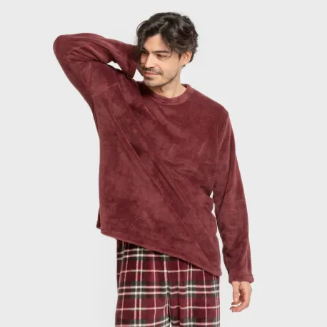 Pijama coral homem Cuadro Sauron bordeaux pijamas-compridos-homem