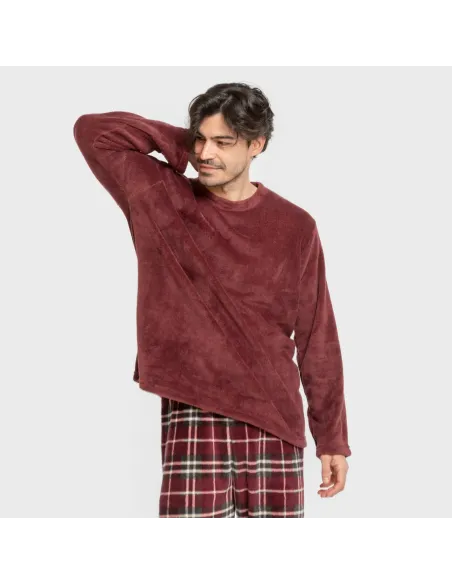 Pijama coral homem Cuadro Sauron bordeaux pijamas-compridos-homem