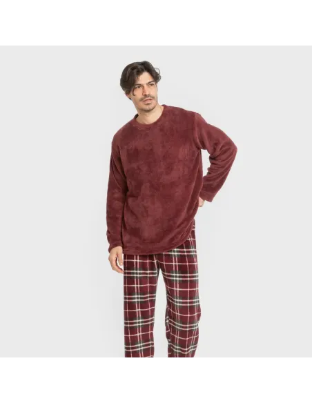 Pijama coral homem Cuadro Sauron bordeaux pijamas-compridos-homem