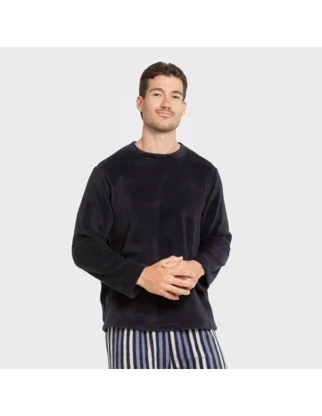 Pijama coral homem Raya Vinicius azul pijamas-compridos-homem