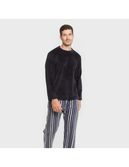 Pijama coral homem Raya Vinicius azul pijamas-compridos-homem