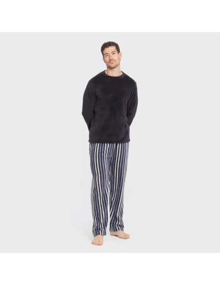 Pijama coral homem Raya Vinicius azul pijamas-compridos-homem