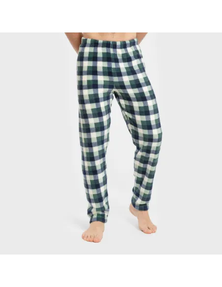 Pijama coral homem Cuadro Ferni azul marino pijamas-compridos-homem